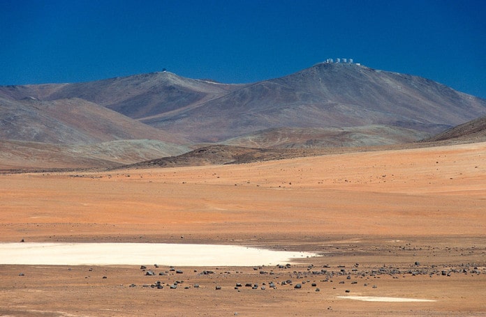 A view of the barren Atacama Desert in northern Chile.