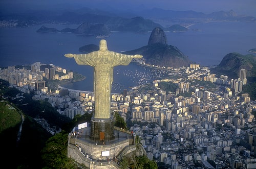Aerial view of Christ, symbol of Rio de Janeiro