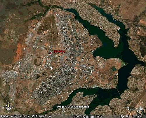 Brasilia from the top looks like the shape of an airplane.