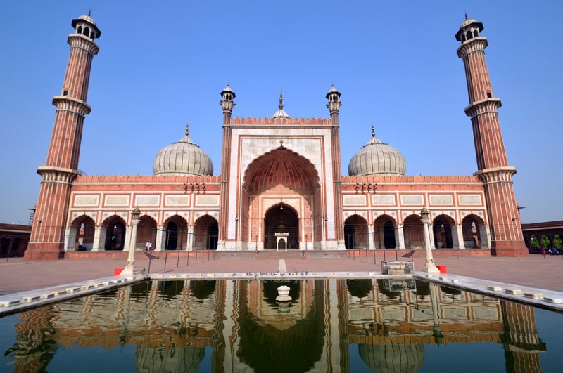 Jama Masjid in Delhi. Fact file of India