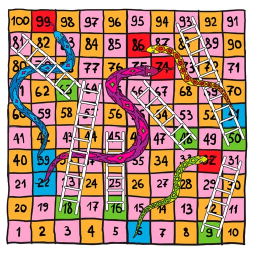 Snakes and Ladders Board Game. Facts About India