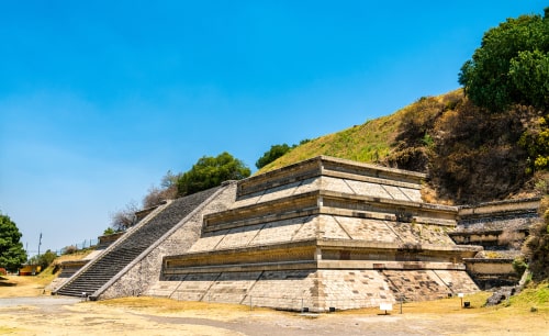 Ruins of the Great Pyramid of Cholula in Mexico.