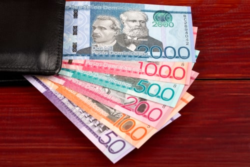 Dominican Pesos in the black wallet
