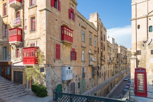 Streetview of Valletta, Malta.