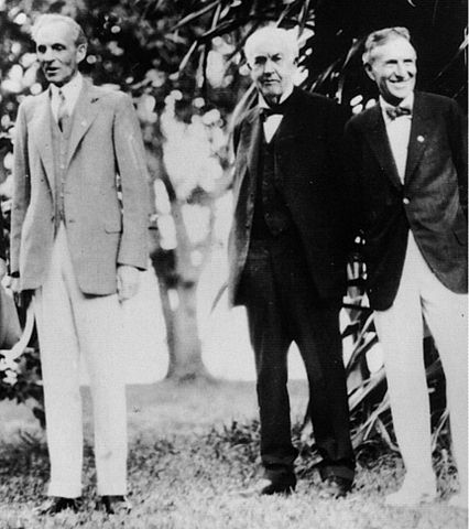 A photograph of Henry Ford, Thomas Alva Edison, and Harvey Samuel Firestone- the fathers of modernity.