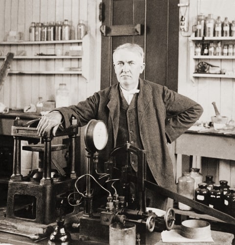 Thomas A. Edison, in his West Orange, New Jersey, laboratory, ca. 1901.