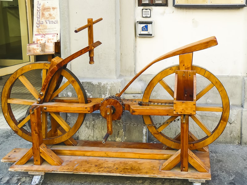 The bicycle design by Leonardo da Vinci