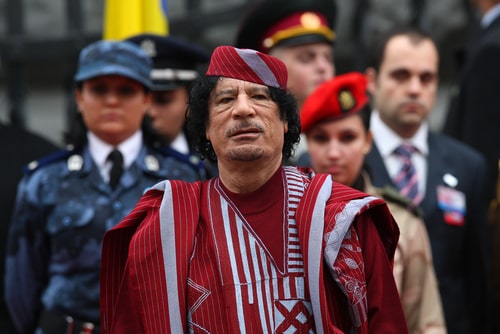 Kyiv - November 4, 2008 President of Libya's Muammar Gaddafi during a state visit to Ukraine, November 4, 2008 in Kyiv, Ukraine.