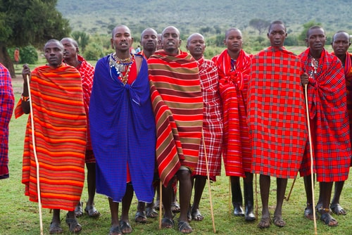 A group of masai men from Tanzania.