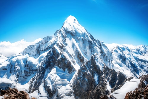 Mountain peak. Everest. National Park, Nepal.