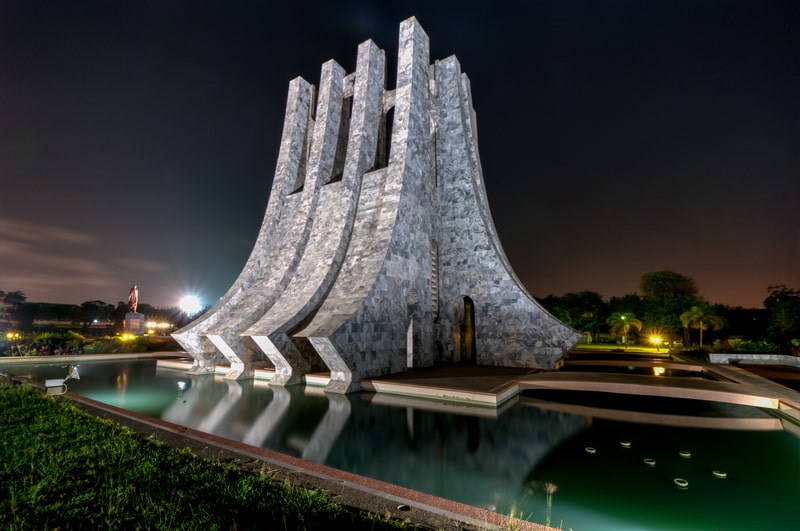 Kwame Nkrumah Memorial Park at night. Kwame Nkrumah Memorial Park (KNMP) is a National Park in Accra, Ghana.