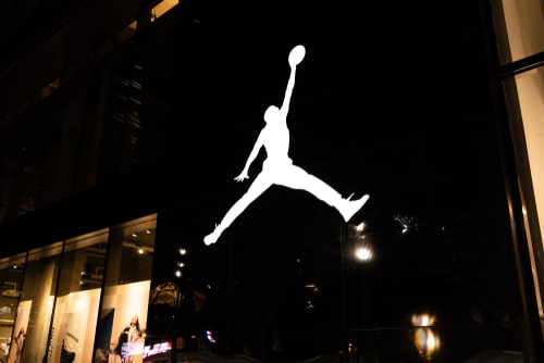 Air Jordan storefront with its iconic Jumpman logo
