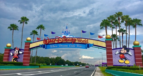 Entrance of Walt Disney World near Orlando.