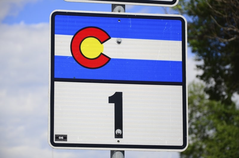 Colorado state highway sign