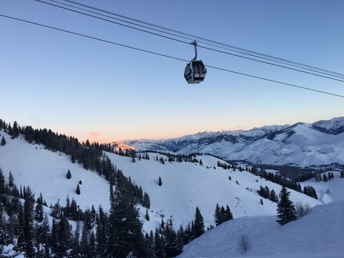 Ski Mountain Winter Gondola Ride. Idaho interesting facts. 