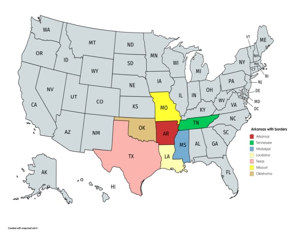 Arkansas on the U.S. map