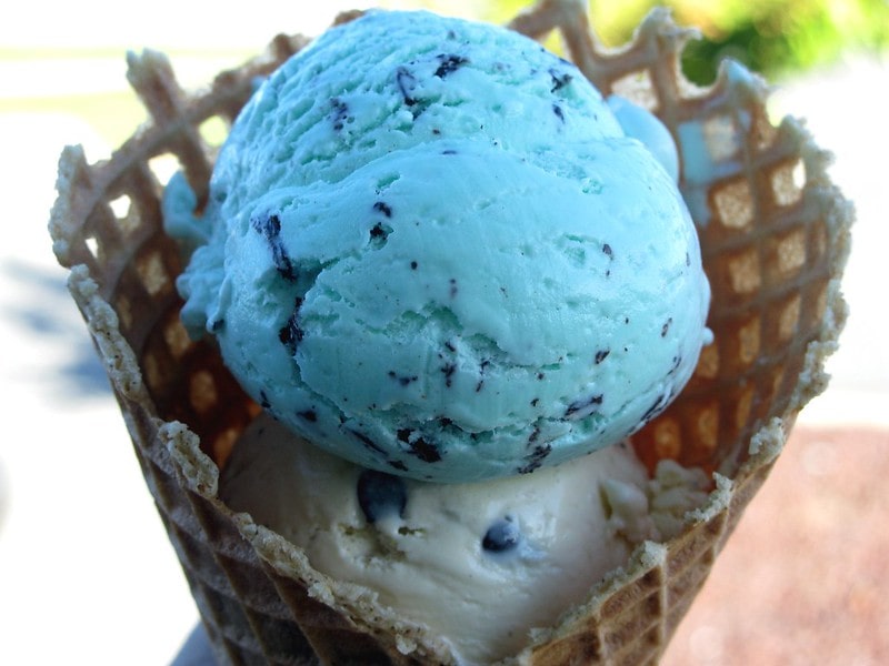 Ice cream cone with ice cream