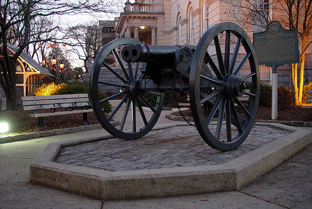 Double-barreled cannon in Athens, Georgia.