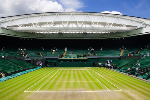 The stadium of Wimbledon tennis centre court in London, UK.