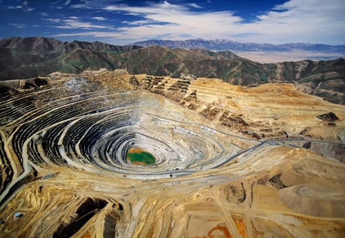 Aerial view of Kennecott's Bingham Canyon Mine 