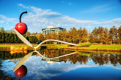 The Spoonbridge and Cherry at the Minneapolis Sculpture Garden.