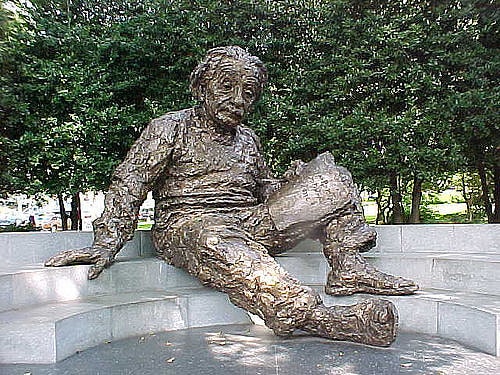 An Albert Einstein statue in central Washington, D.C., United States.