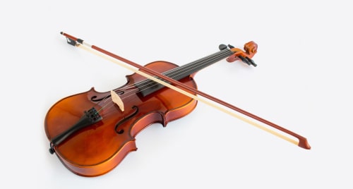 Violin with bow.