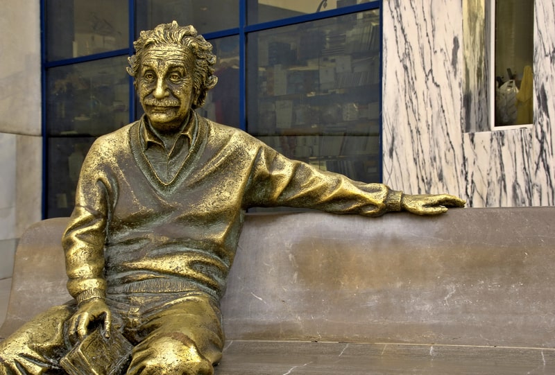 Bronze art statue of Albert Einstein