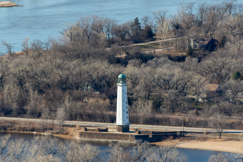 Linoma beach lighthouse on the Platte River in Nebraska
