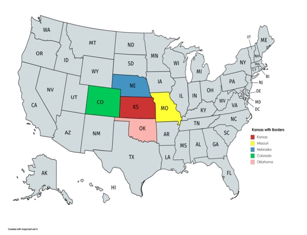 Kansas on the map