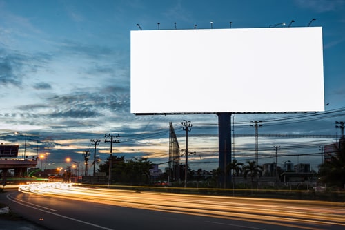 Blank billboard for outdoor advertising.