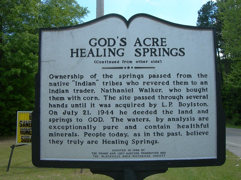 Healing Springs Historic Marker