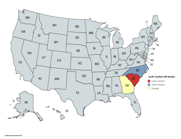 South Carolina State on the map