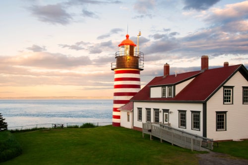 Sunset by West Quoddy Head lighthouse