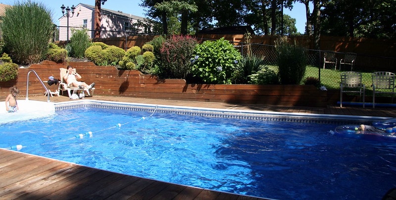 a swimming pool at home