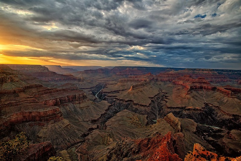 grand canyon at sunset. grand canyon factfile