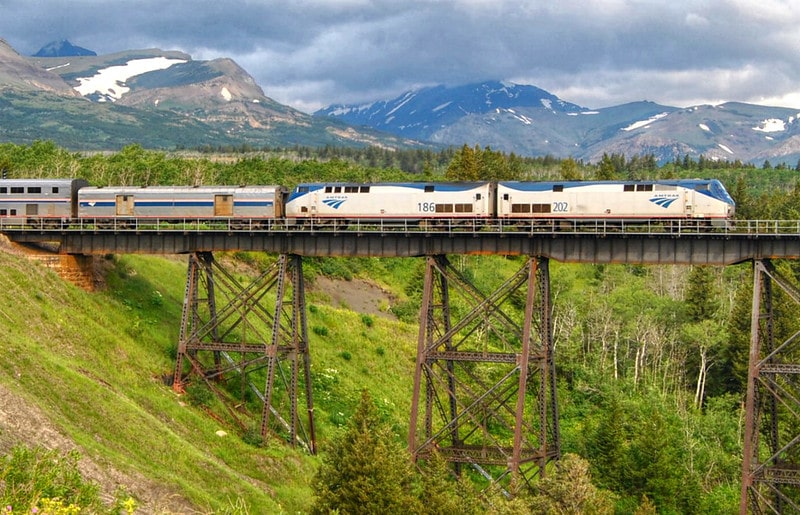 Amtrak Empire Builder @ Two Medicine Trestle Montana