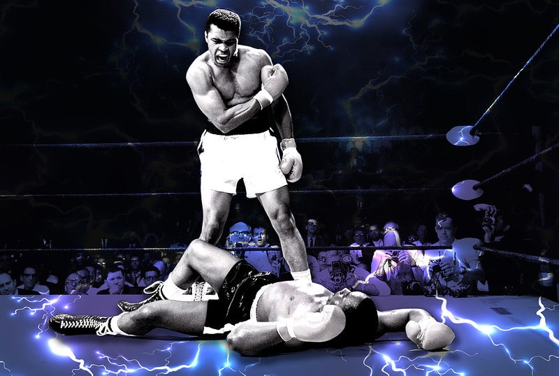 Muhammad Ali in the ring.