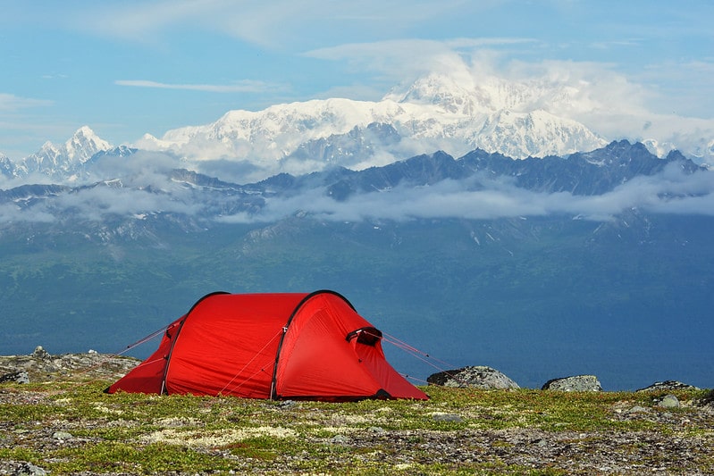 Camping on Kesugi Ridge. Denali State Park, Alaska
