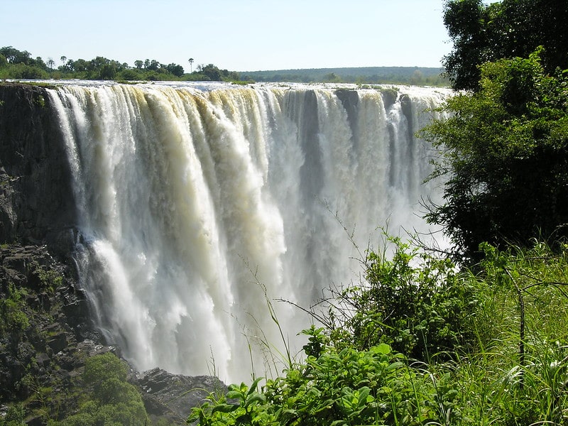 a view of Victoria falls Zimbabwe. 