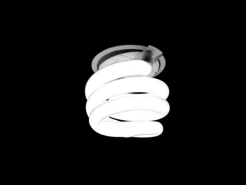 A lighted bulb
