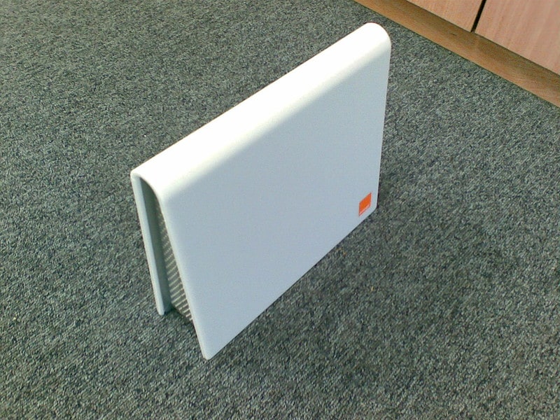 An orange wi-fi voip router