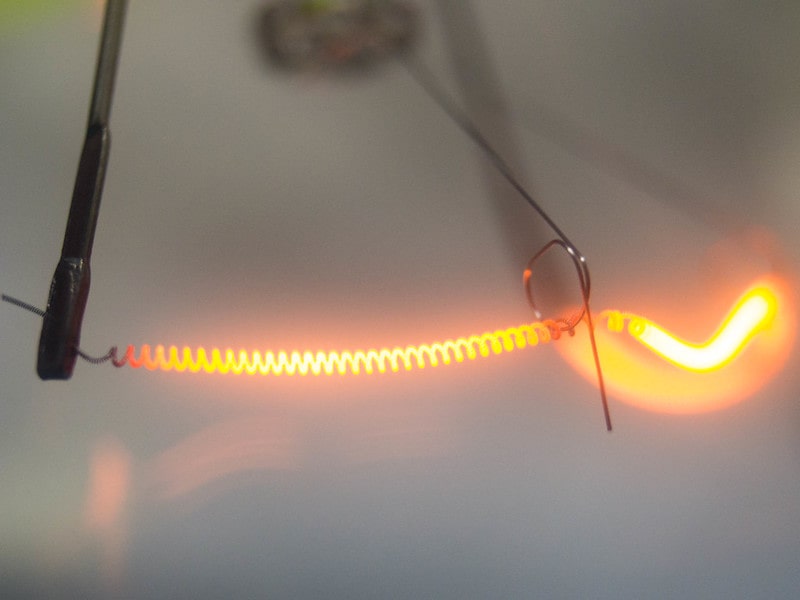 Light bulb filament.