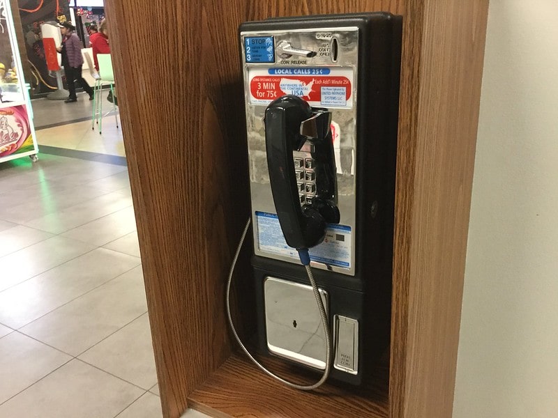 a pay phone.
