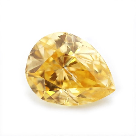 Fancy Intense Orange-Yellow, pear diamond by Leibish & Co