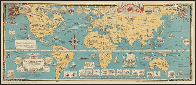 Mercator map of the world united.