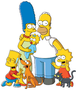 Illustration of The Simpsons family.