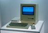 The original Macintosh from 1984, with an extra floppy drive.