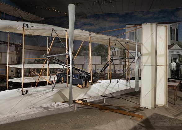 Highlighted in this image is the engine of the 1903 Wright Flyer.