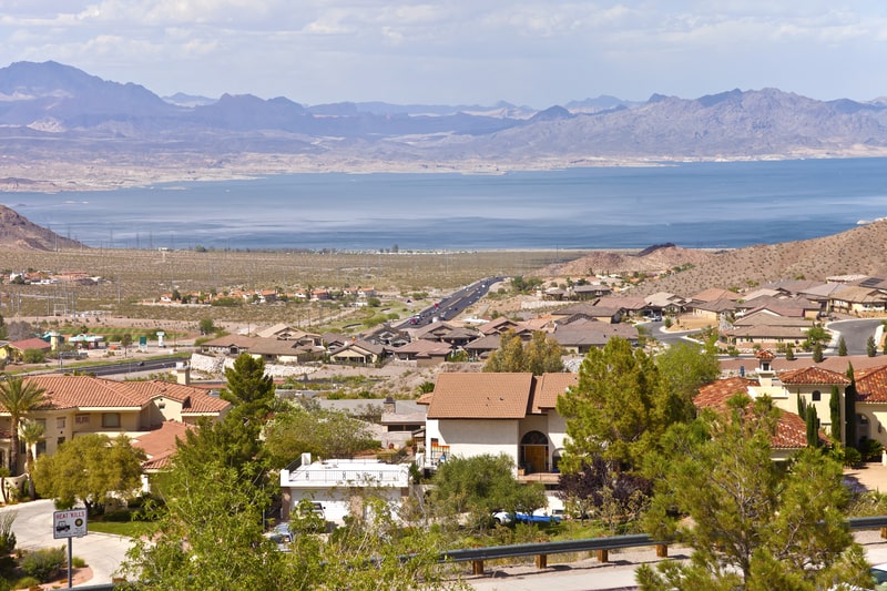 Lake Mead and Boulder city suburb NV.